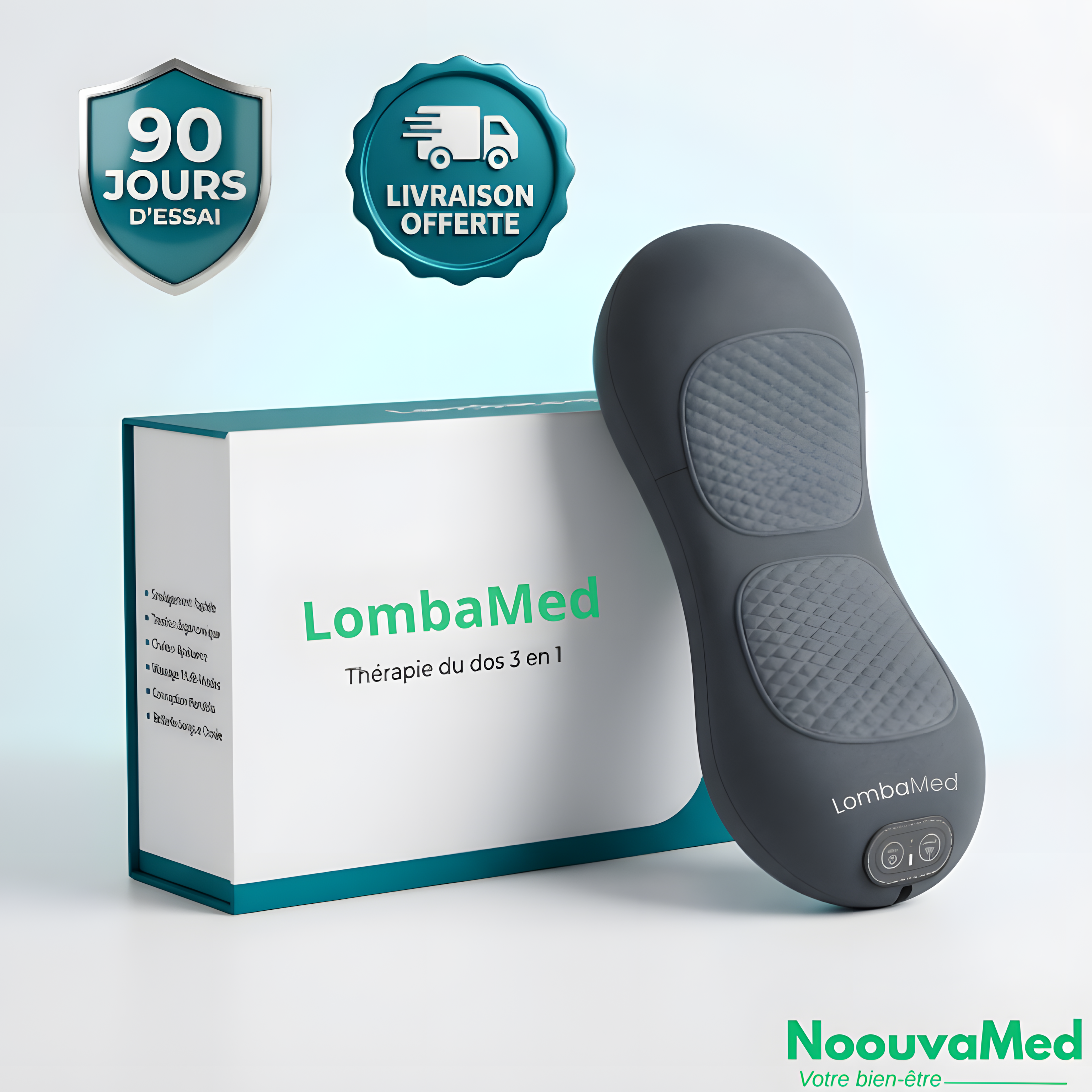 Masseur de dos LombaMed™ 3 en 1